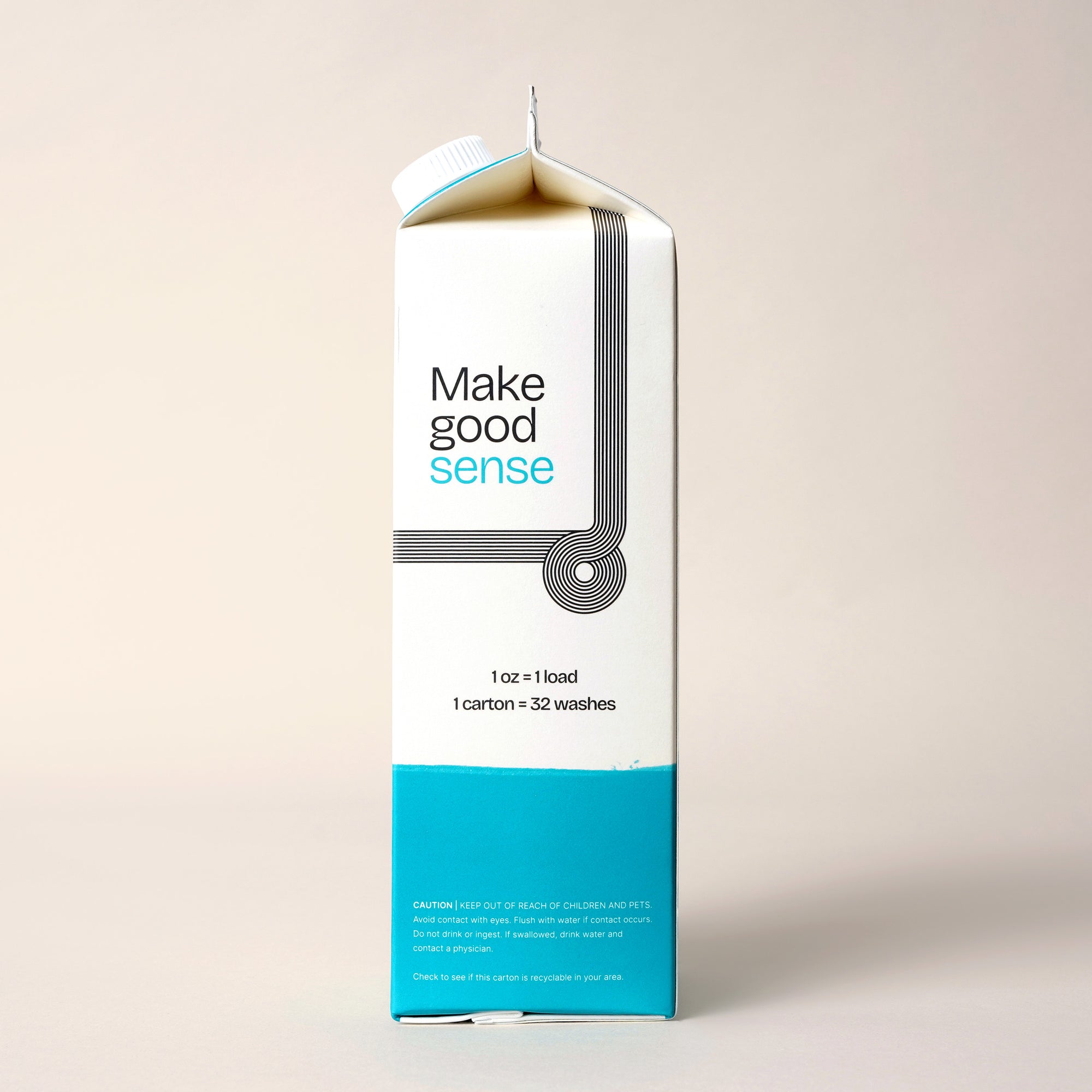 Side View of Salt Air Concentrated Laundry Soap. 32 ounces, plastic-free packaging.