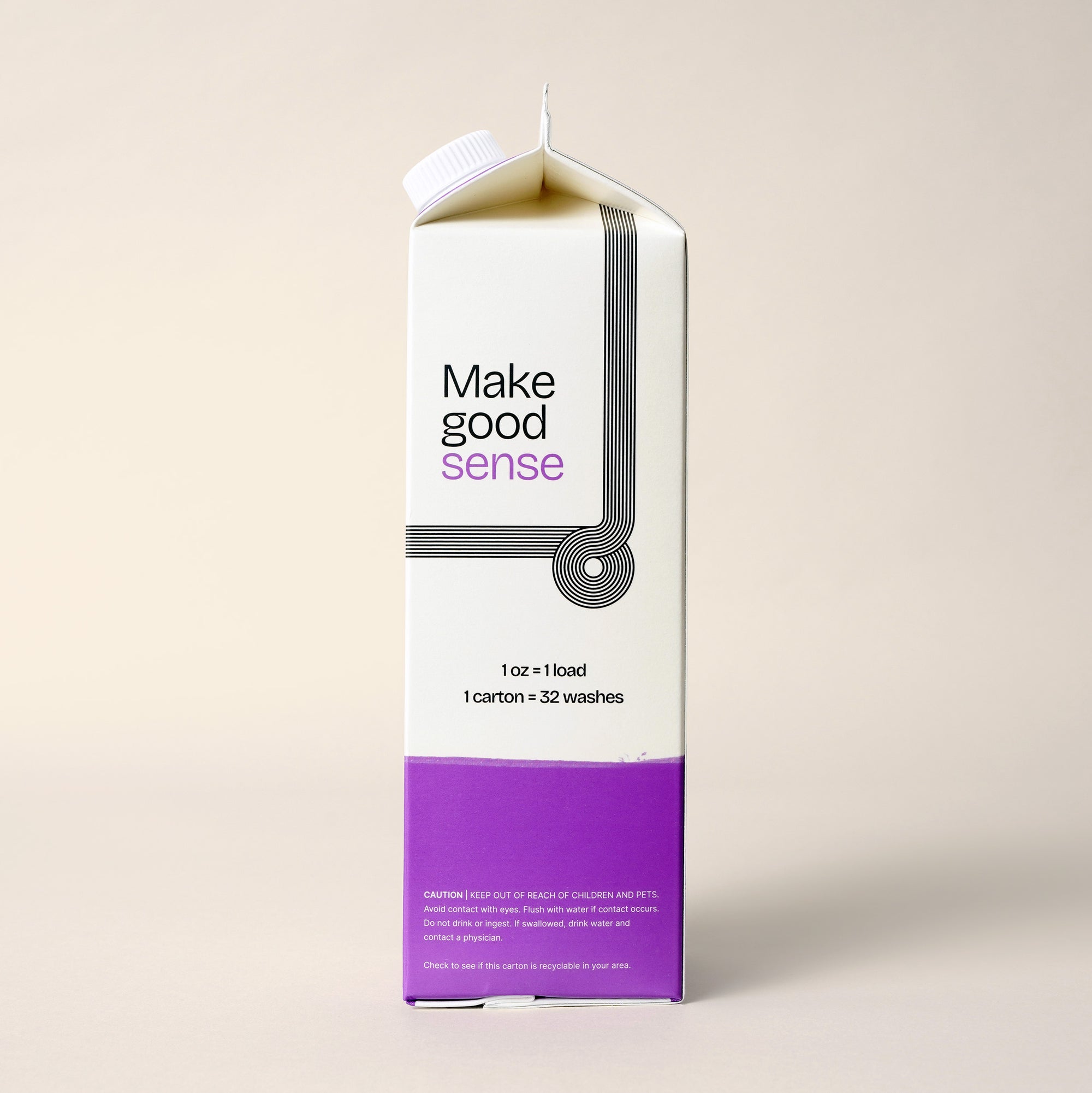 Side View of Stone Fruit Concentrated Laundry Soap. 32 ounces, plastic-free packaging.